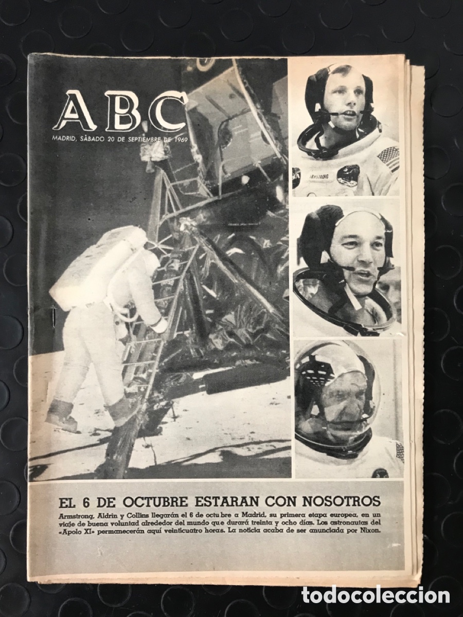 Coleccionismo de Revistas y Peri&oacute;dicos: Peri&oacute;dico Diario ABC - 20 septiembre 1969. Astronautas Apolo XI. Catedral Vitoria. Petr&oacute;leo Rusia.