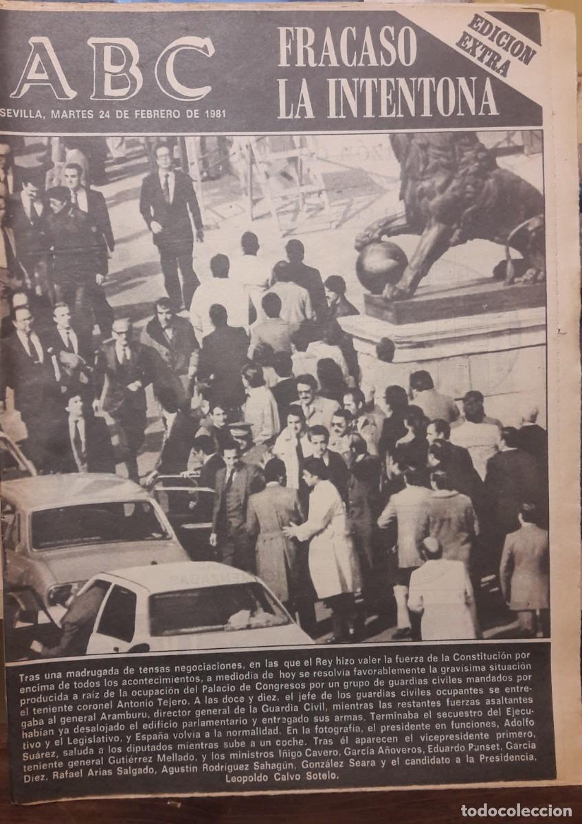 Coleccionismo de Revistas y Peri&oacute;dicos: Periodico ABC 23 F Golpe estado Edicion Extra 24 febrero 1981