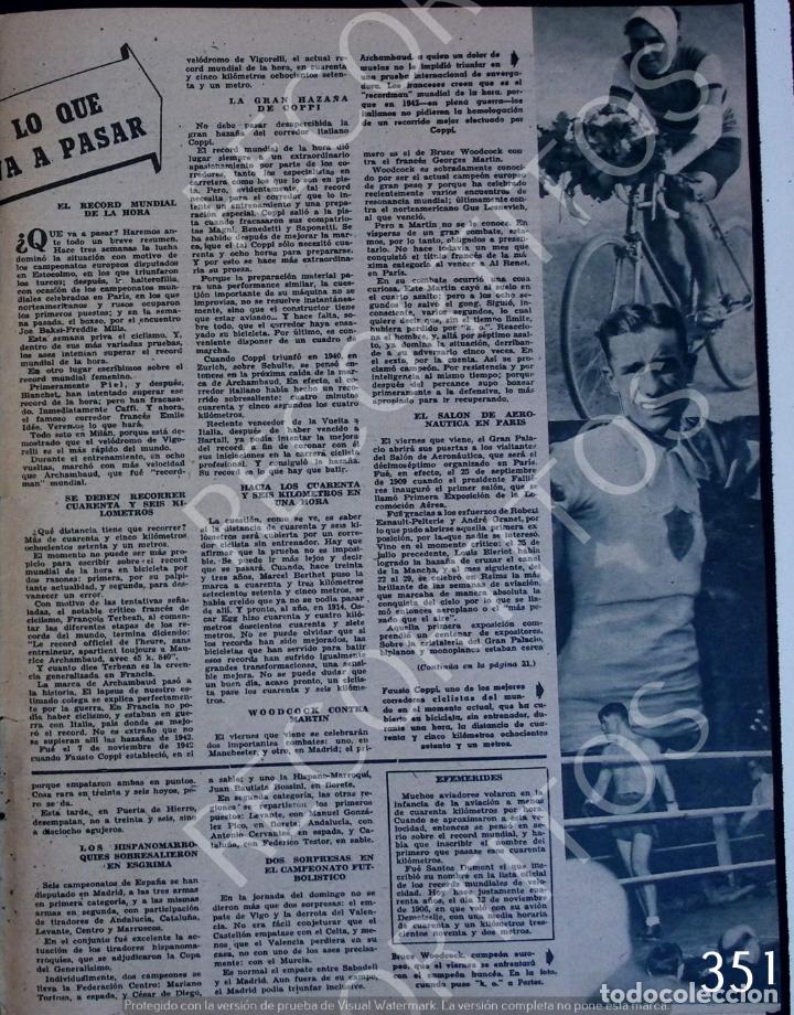 Coleccionismo de Revistas y Peri&oacute;dicos: recorte de 1946 ciclismo boxeo