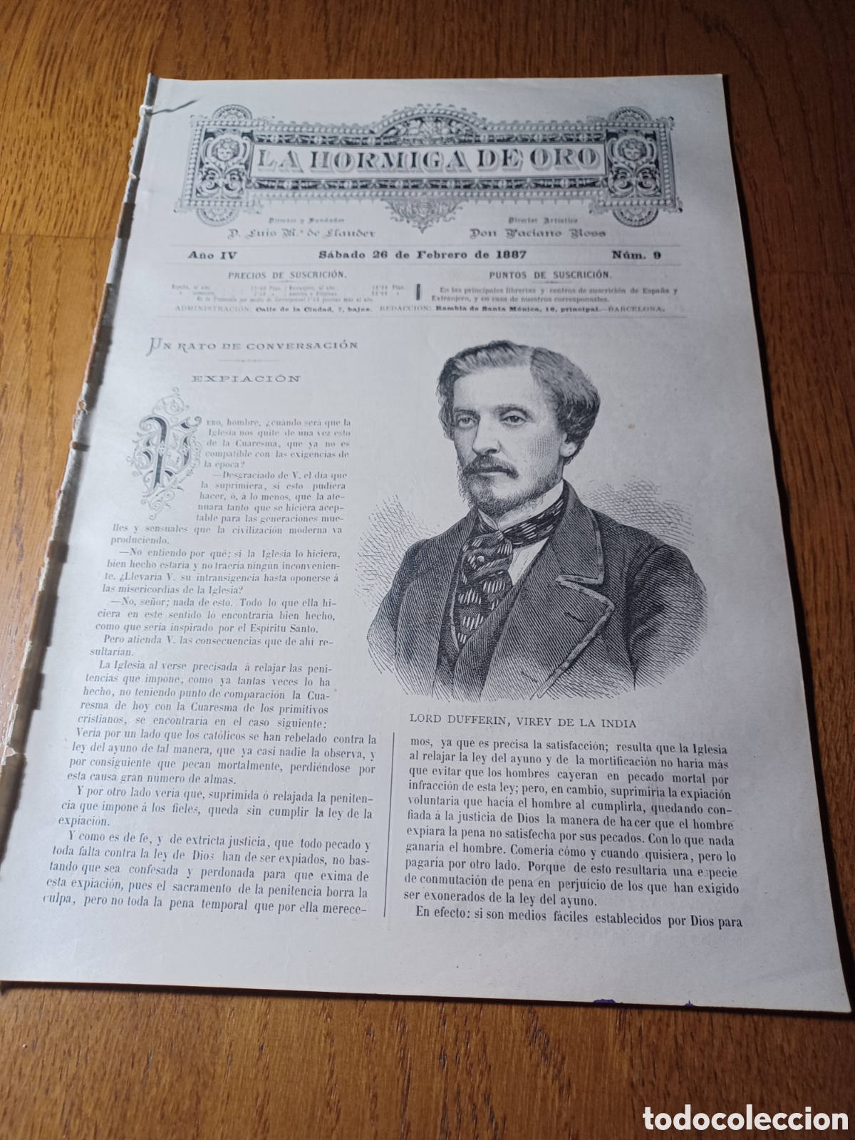 Collection Magazines and Newspapers: REVISTA 1887 &Uacute;LTIMA NEVADA EN BARCELONA CARRERAS AVESTRUCES EN DRESDE. ALDEANA DE BERNA