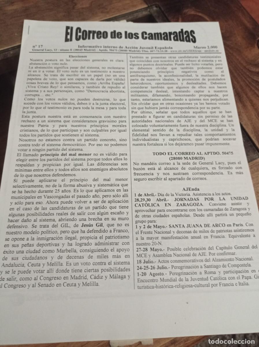 Coleccionismo de revistas y peri&oacute;dicos: HOJA EL CORREO DE LOS CAMARADAS, INFORMATIVO INTERNO ACCION JUVENIL ESPA&Ntilde;OLA N&ordm; 17 REF. UR EST