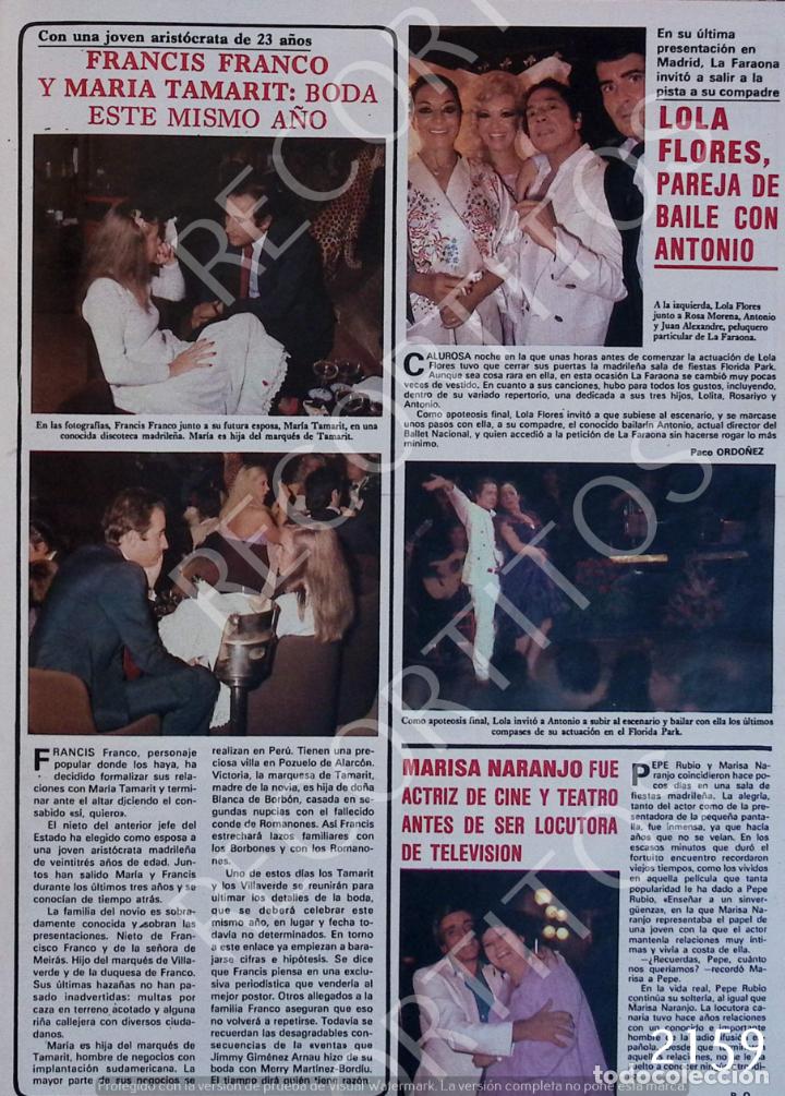 Coleccionismo de Revistas y Peri&oacute;dicos: LOLA FLORES ROSA MORENA ANTONIO EL BAILARIN JUAN ALEXANDRE MARISA NARANJO FRANCIS FRANCO