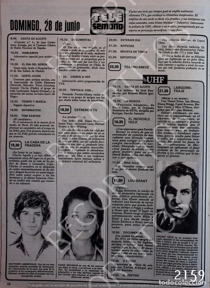 Coleccionismo de Revistas y Peri&oacute;dicos: VINCENT PRICE DIANA MULDAUR MATTHEW LABORTEAUX