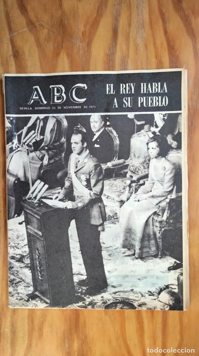 Coleccionismo de Revistas y Peri&oacute;dicos: DIARIO ABC 23/11/1975 - EL REY HABLA A SU PUEBLO