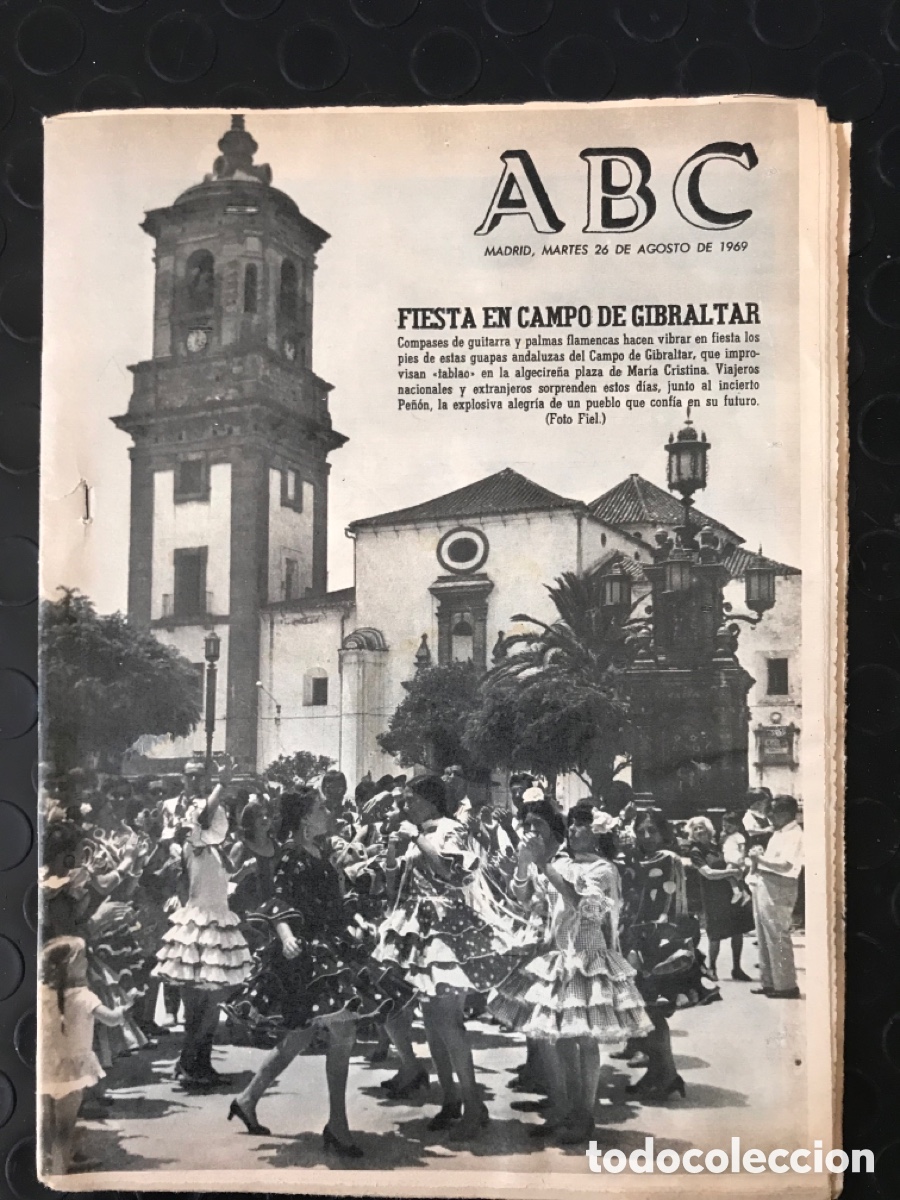 Coleccionismo de Revistas y Peri&oacute;dicos: Peri&oacute;dico Diario ABC - 26 de agosto de 1969. Campo Gibraltar. Toros.