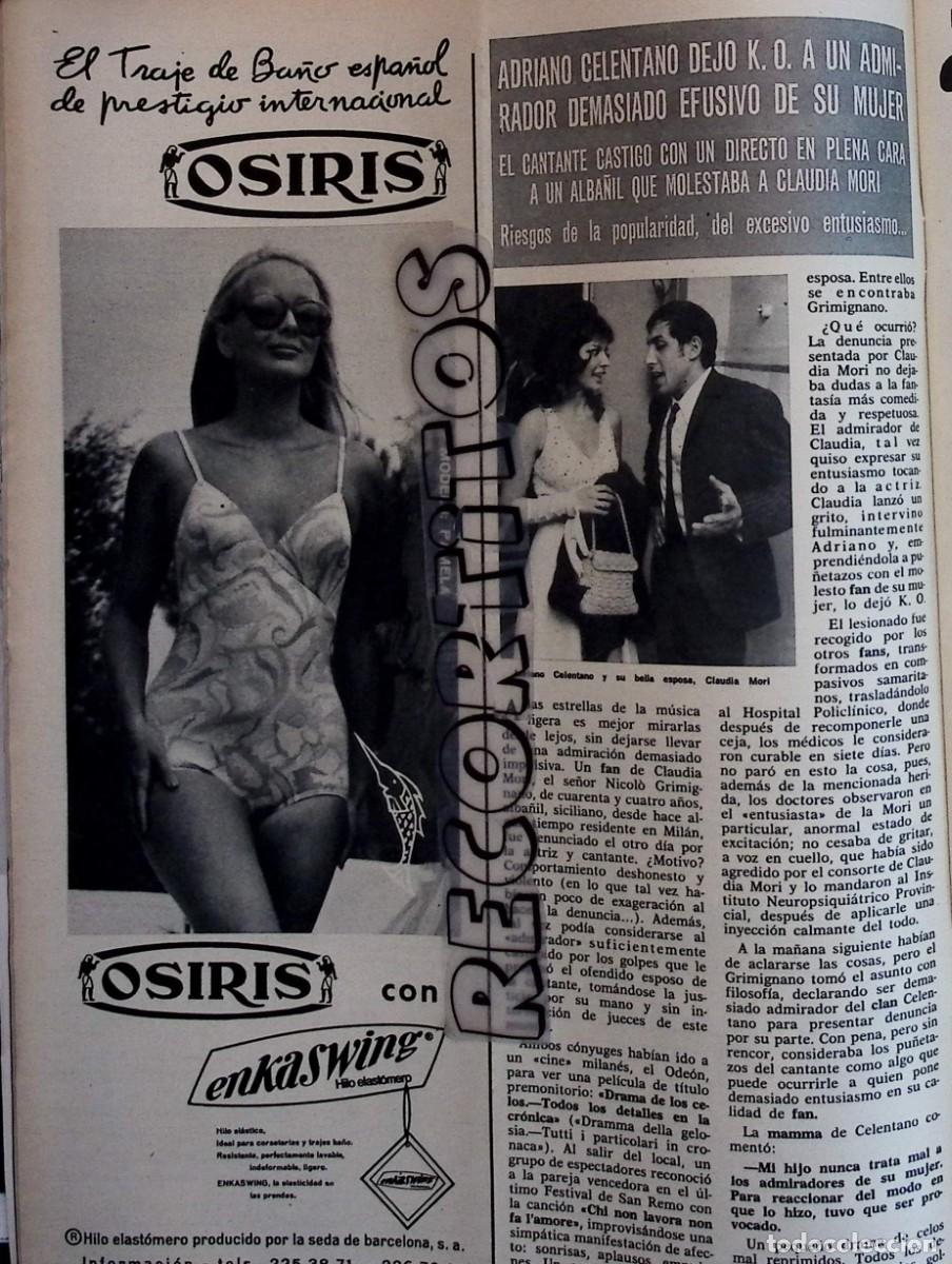 Coleccionismo de Revistas y Peri&oacute;dicos: anuncio lenceria ropa de ba&ntilde;o osiris adriano celentano