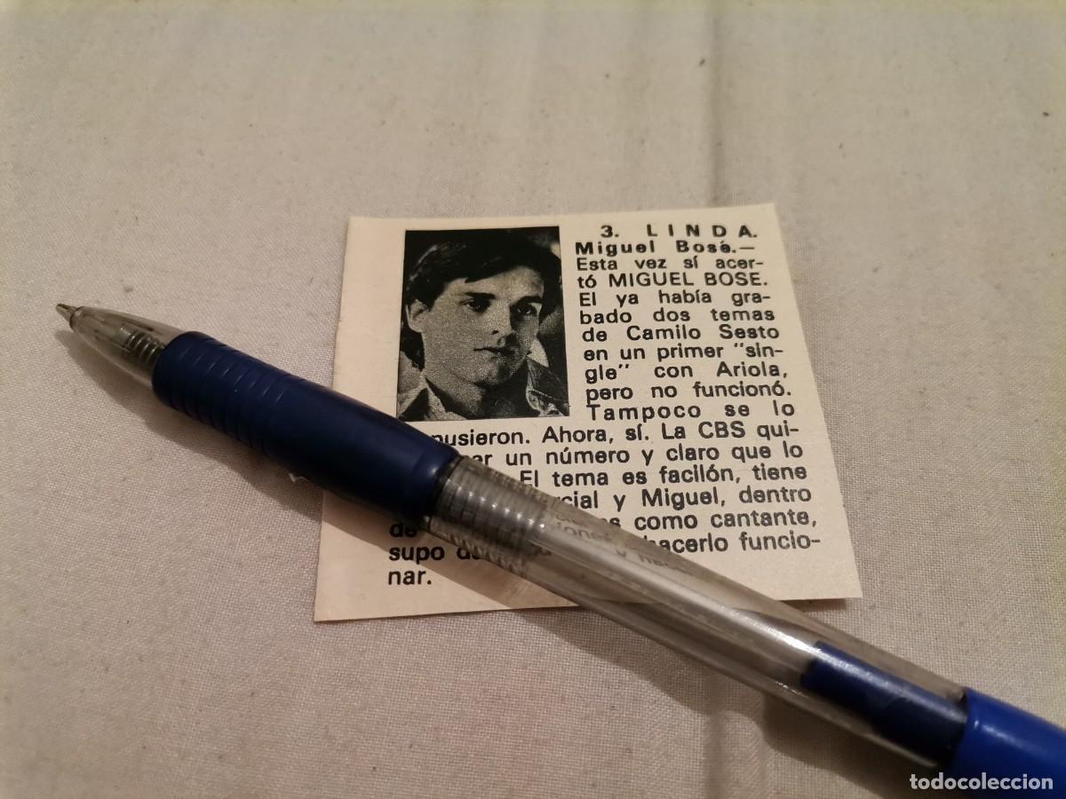 Coleccionismo de Revistas y Peri&oacute;dicos: MIGUEL BOSE LINDA RECORTE REVISTA 1978