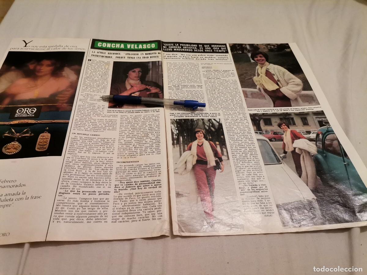 Coleccionismo de revistas y peri&oacute;dicos: CONCHA VELASCO RECORTE REVISTA 3 PAGINAS 1978