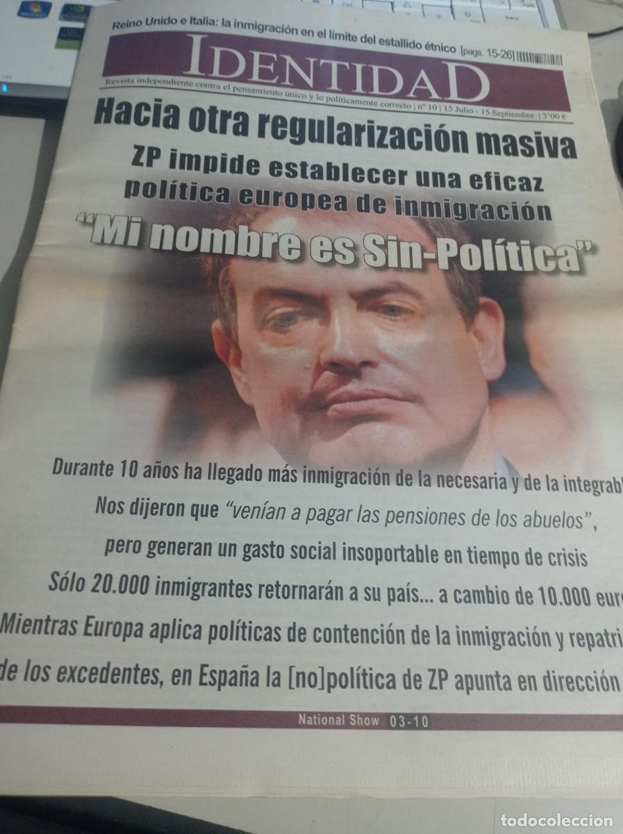 Coleccionismo de revistas y peri&oacute;dicos: REVISTA IDENTIDAD CONTRA EL PENSAMIENTO &Uacute;NICO N&ordm; 10, SEPTIEMBRE DE 2008 REF. UR MES 10