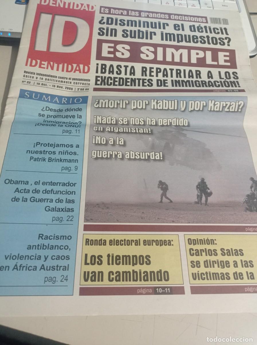 Coleccionismo de revistas y peri&oacute;dicos: REVISTA IDENTIDAD CONTRA EL PENSAMIENTO &Uacute;NICO N&ordm; 22, NOVIEMBRE DE 2009 REF. UR MES 10