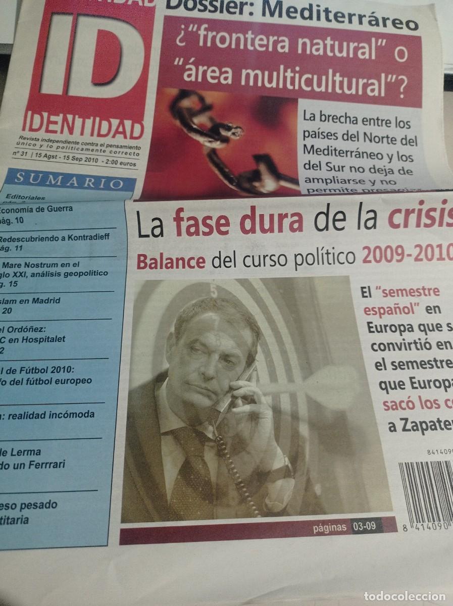 Coleccionismo de revistas y peri&oacute;dicos: REVISTA IDENTIDAD CONTRA EL PENSAMIENTO &Uacute;NICO N&ordm; 31, SEPTIEMBRE DE 2010 REF. UR MES 10