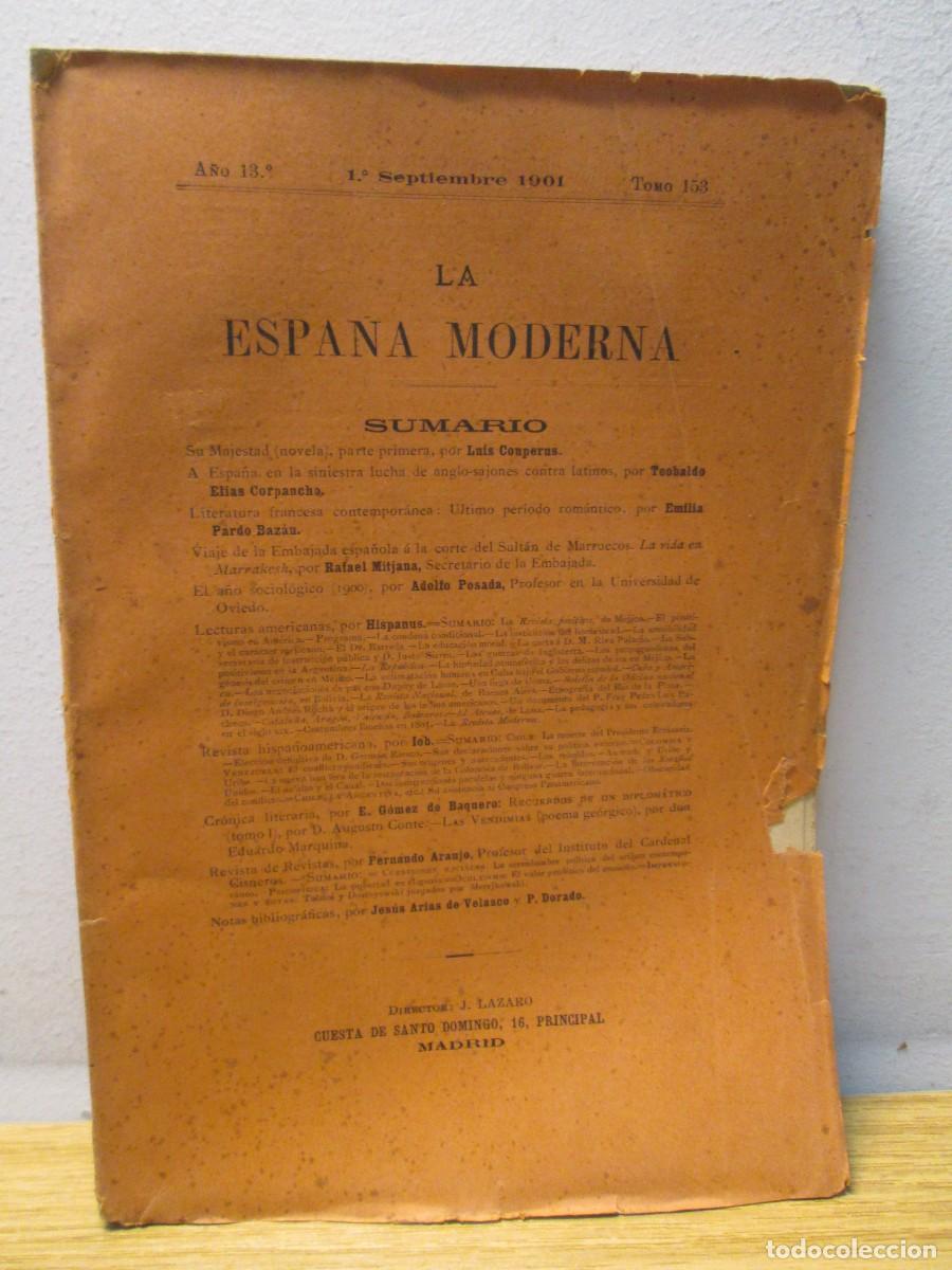 Collection Magazines and Newspapers: LA ESPA&Ntilde;A MODERNA. A&Ntilde;O 13&ordm;. 1&ordm; SEPTIEMBRE 1901. TOMO 153. JOSE DE LAZARO. REVISTA. FOMENTO
