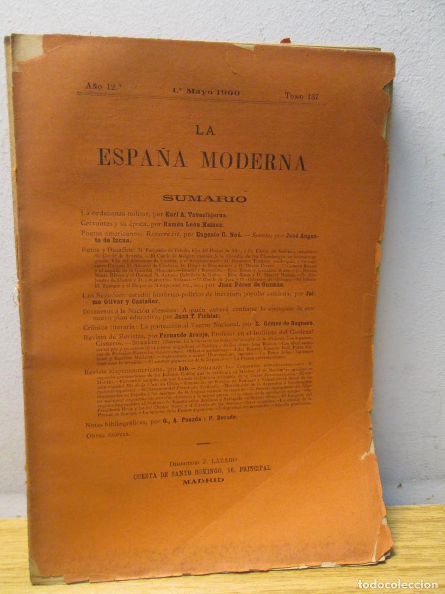 Collection Magazines and Newspapers: LA ESPA&Ntilde;A MODERNA. A&Ntilde;O 12&ordm;. 1&ordm; MAYO 1900. TOMO 137. JOSE DE LAZARO. REVISTA. FOMENTO