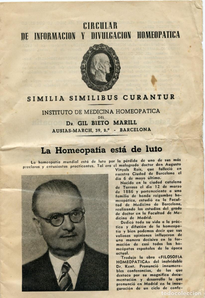 Collection Magazines and Newspapers: Homeopat&iacute;a, Circular de informaci&oacute;n y divulgaci&oacute;n homeop&aacute;tica (Barcelona 1951)