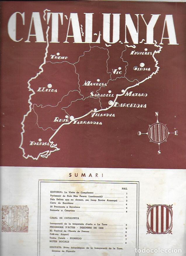 Coleccionismo de Revistas y Peri&oacute;dicos: Catalunya. Segona &eacute;poca Any XXIV n&ordm; 72 Desembre. 1959. 31x23cm. 8 p.