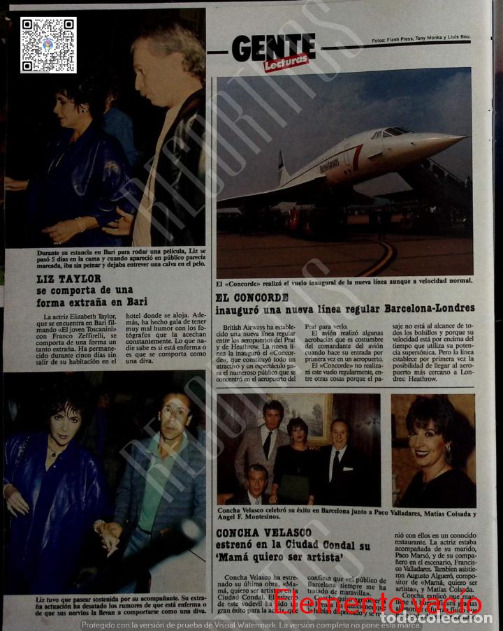 Collezionismo di Riviste e Giornali: elizabeth taylor concha velasco el concorde
