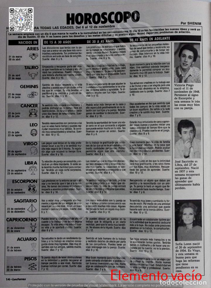 Coleccionismo de Revistas y Peri&oacute;dicos: victoria prego sofia loren jose sacristan