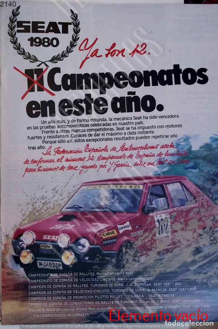 Coleccionismo de revistas y peri&oacute;dicos: ANUNCIO SEAT 1980
