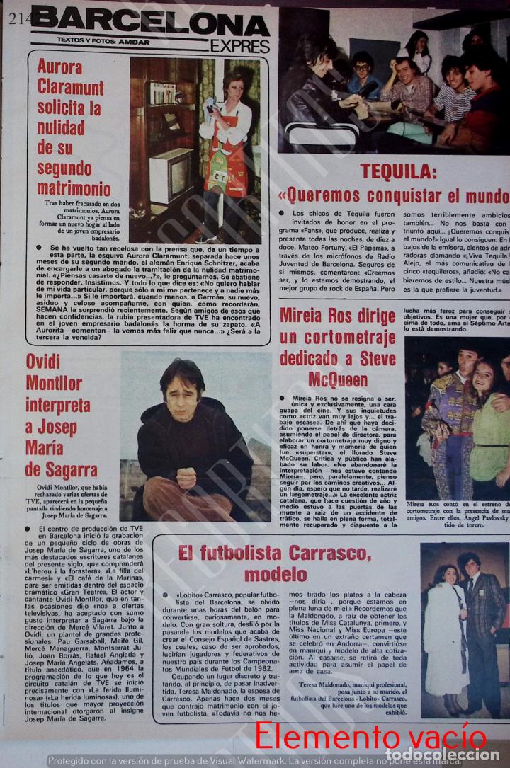 Coleccionismo de Revistas y Peri&oacute;dicos: OVIDI MONTLLOR AURORA CLARAMUNT TEQUILA MIREIA ROSS CARRASCO