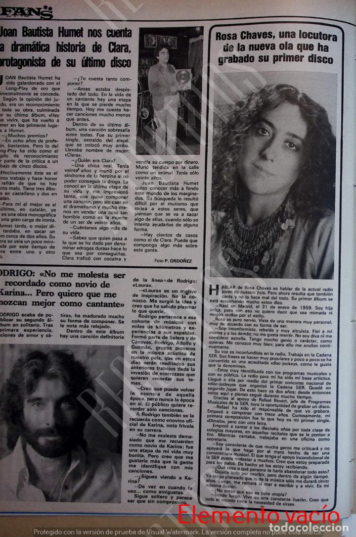 Coleccionismo de Revistas y Peri&oacute;dicos: ROSA CHAVES JOAN BAPTISTA HUMET RODRIGO