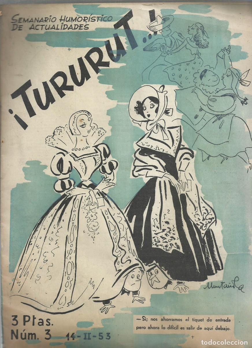 Sammeln von Zeitschriften und Zeitungen: TURURUT, N&ordm; 3 SEMANARIO HUMOR&Iacute;STICO DE ACTUALIDADES. 14-11-1953. CLARAS&Oacute;, MUNTA&Ntilde;OLA, CESC