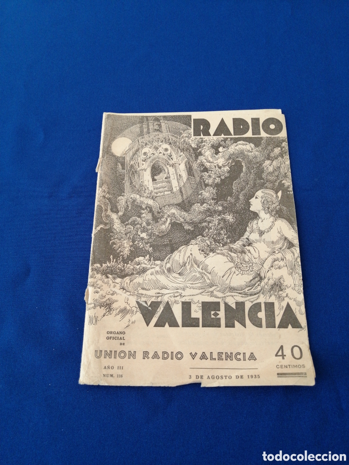 Collection Magazines and Newspapers: RADIO VALENCIA UNI&Oacute;N DE RADIO 3 AGOSTO 1935 REVISTA ANTIGUA