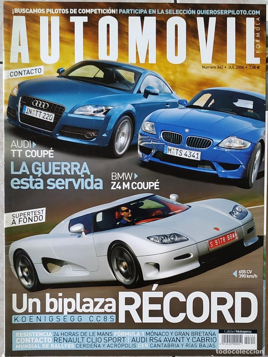 Coleccionismo de Revistas y Peri&oacute;dicos: REVISTA AUTOMOVIL 342 - AUDI TT COUPE - BMW Z4 M COUPE - KOENIGSEGG CC8S BIPLAZA