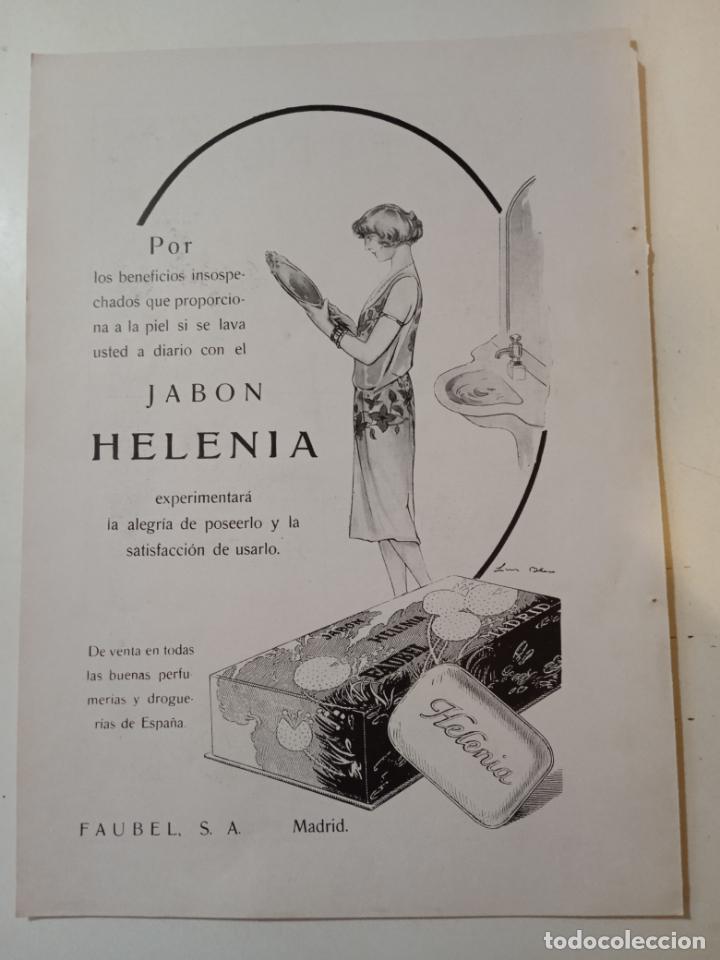 Coleccionismo de revistas y peri&oacute;dicos: JABON HELANIA - PUBLICIDAD EN HOJA SUELTA DE ANTIGUA REVISTA - 25 X 18 cm.