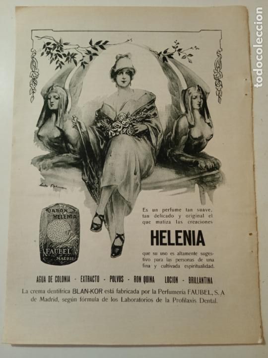 Coleccionismo de revistas y peri&oacute;dicos: JABON HELANIA - PUBLICIDAD EN HOJA SUELTA DE ANTIGUA REVISTA - 25 X 18 cm.