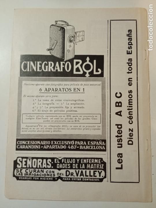 Collezionismo di Riviste e Giornali: CINEGRAFO BOL, ZEISS Y VARIOS - PUBLICIDAD EN HOJA SUELTA DE ANTIGUA REVISTA - 25 X 18 cm.