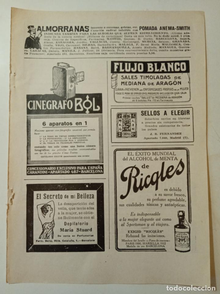 Collezionismo di Riviste e Giornali: CINEGRAFO BOL Y VARIOS - PUBLICIDAD EN HOJA SUELTA DE ANTIGUA REVISTA - 25 X 18 cm.