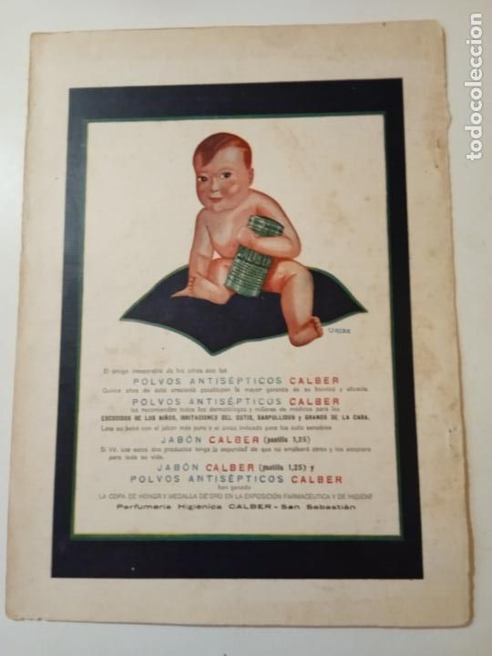 Collezionismo di Riviste e Giornali: POLVOS ANTISEPTICOS CALBER - PUBLICIDAD EN CONTRAPORTADA DE ANTIGUA REVISTA - 25 X 18 cm.