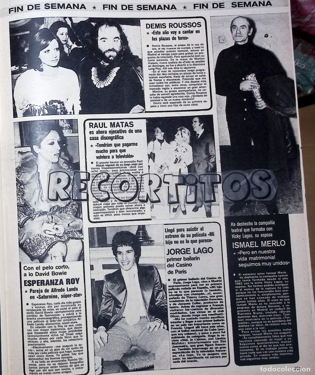 Collection Magazines and Newspapers: demis roussos esperanza roy raul matas jorge lago ismael merlo
