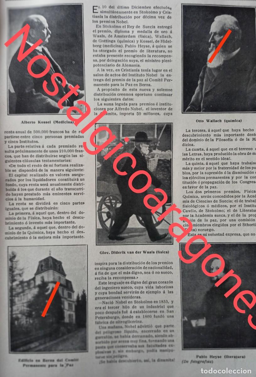 Sammeln von Zeitschriften und Zeitungen: Premio Nobel galardonados foto revista principio siglo XX 191G