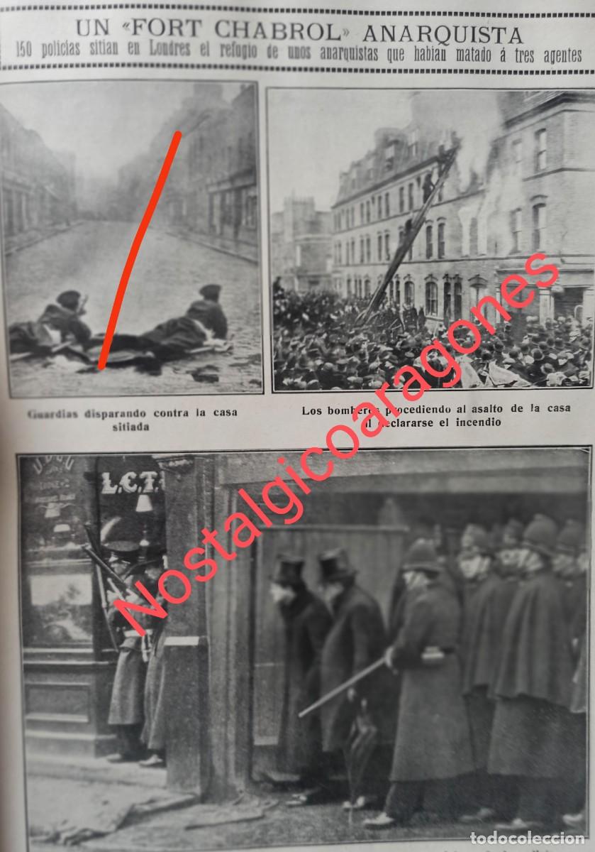 Sammeln von Zeitschriften und Zeitungen: Anarquistas sitiados Londres Winston Churchill sl frentefoto revista principio siglo XX 191G