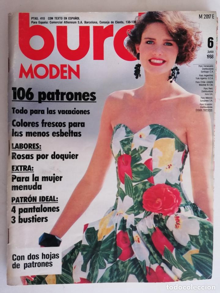 Coleccionismo de Revistas y Peri&oacute;dicos: REVISTA BURDA MODEN, 106 PATRONES, JUNIO 1988