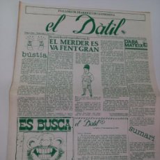 Coleccionismo de Revistas y Periódicos: EL DÀTIL. FULLORUM DIARREICUM LLEMOSINA. 19 NOVEMBRE 1978. 50X35 CM. 4 P.. Lote 387864404
