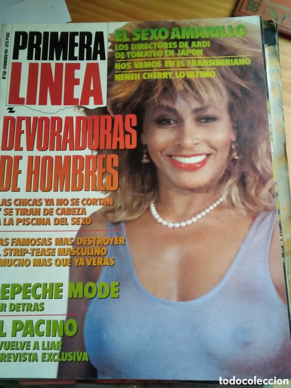 Coleccionismo de revistas y peri&oacute;dicos: Primera l&iacute;nea revista actualidad n&uacute;mero 58 (1990 febrero) revista Tina Turner