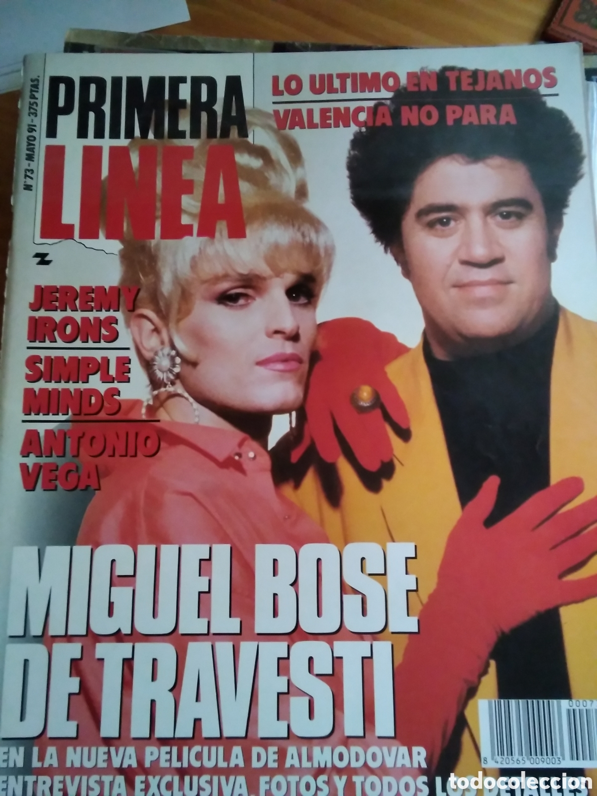 Coleccionismo de Revistas y Peri&oacute;dicos: Primera l&iacute;nea revista actualidad n&uacute;mero 73 (1991 mayo) revista Miguel Bose Almod&oacute;var