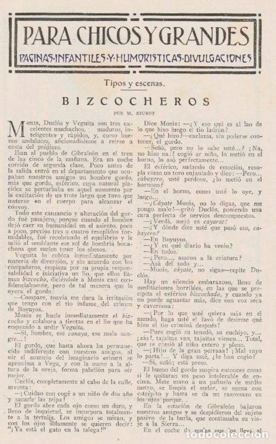 Collectionnisme de Revues et Journaux: Bizcocheros / cuento de M. Siurot; dibujo de Hohenleiter -1928