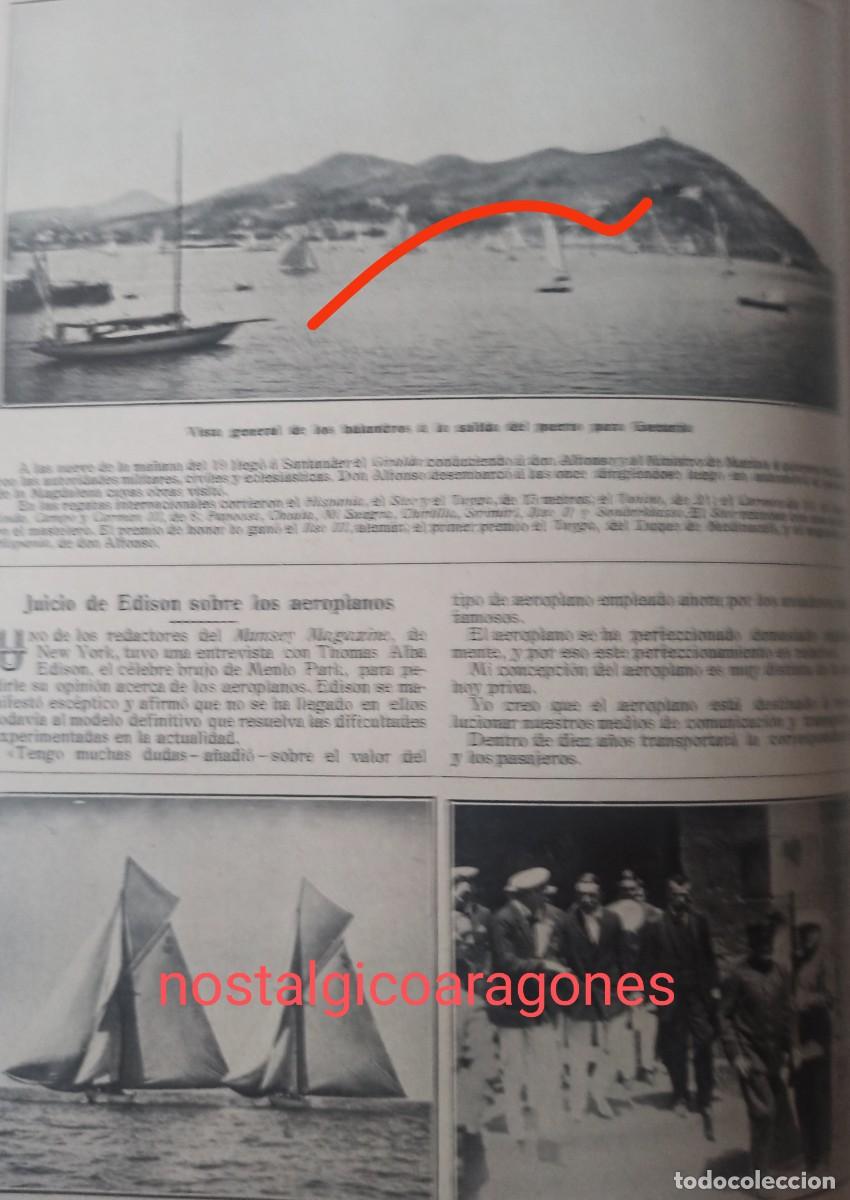 Collection Magazines and Newspapers: Santander regatas hacia Guetaria foto hoja revista principio siglo XX 191G