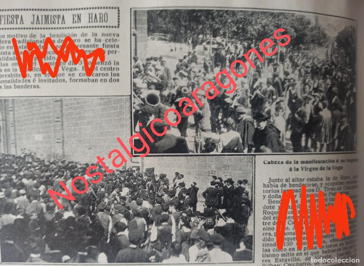 Sammeln von Zeitschriften und Zeitungen: Haro Logro&ntilde;o fiesta Jaimista foto hoja revista principio siglo XX 191G
