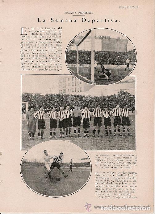 Coleccionismo de revistas y peri&oacute;dicos: Deportes: F&uacute;tbol Real Madrid-Athletic, esqu&iacute; Club Alpino de Navacerrada ...- 1929