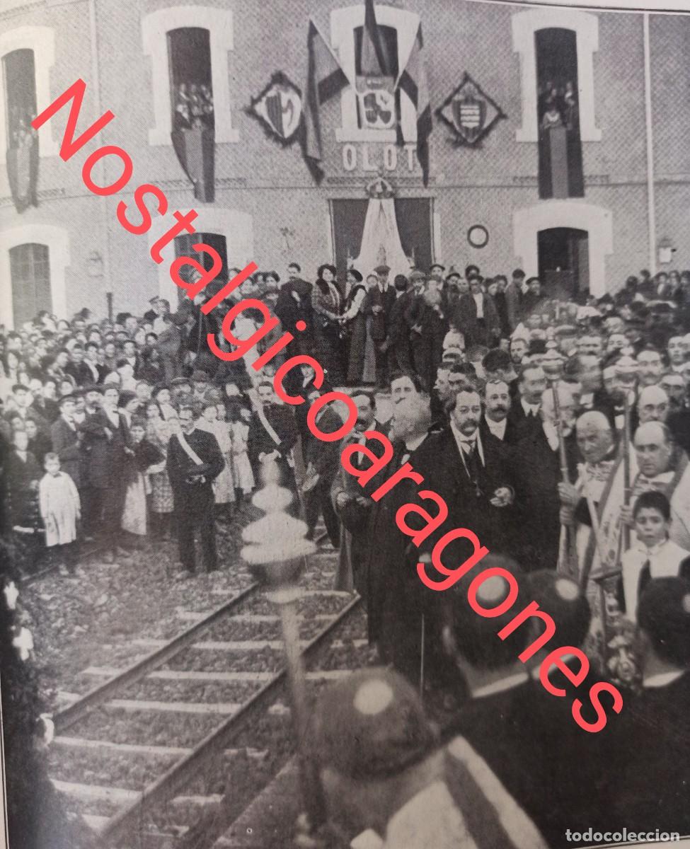 Collectionnisme de Revues et Journaux: Inauguraci&oacute;n ferrocarril Olot Gerona foto hoja revista principio siglo XX 191G