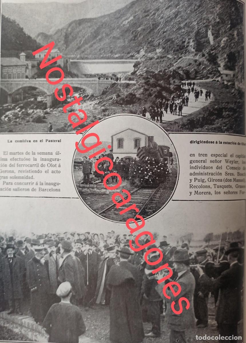 Sammeln von Zeitschriften und Zeitungen: Olot Gerona inauguraci&oacute;n ferrocarril reportaje foto hoja revista principio siglo XX 191G
