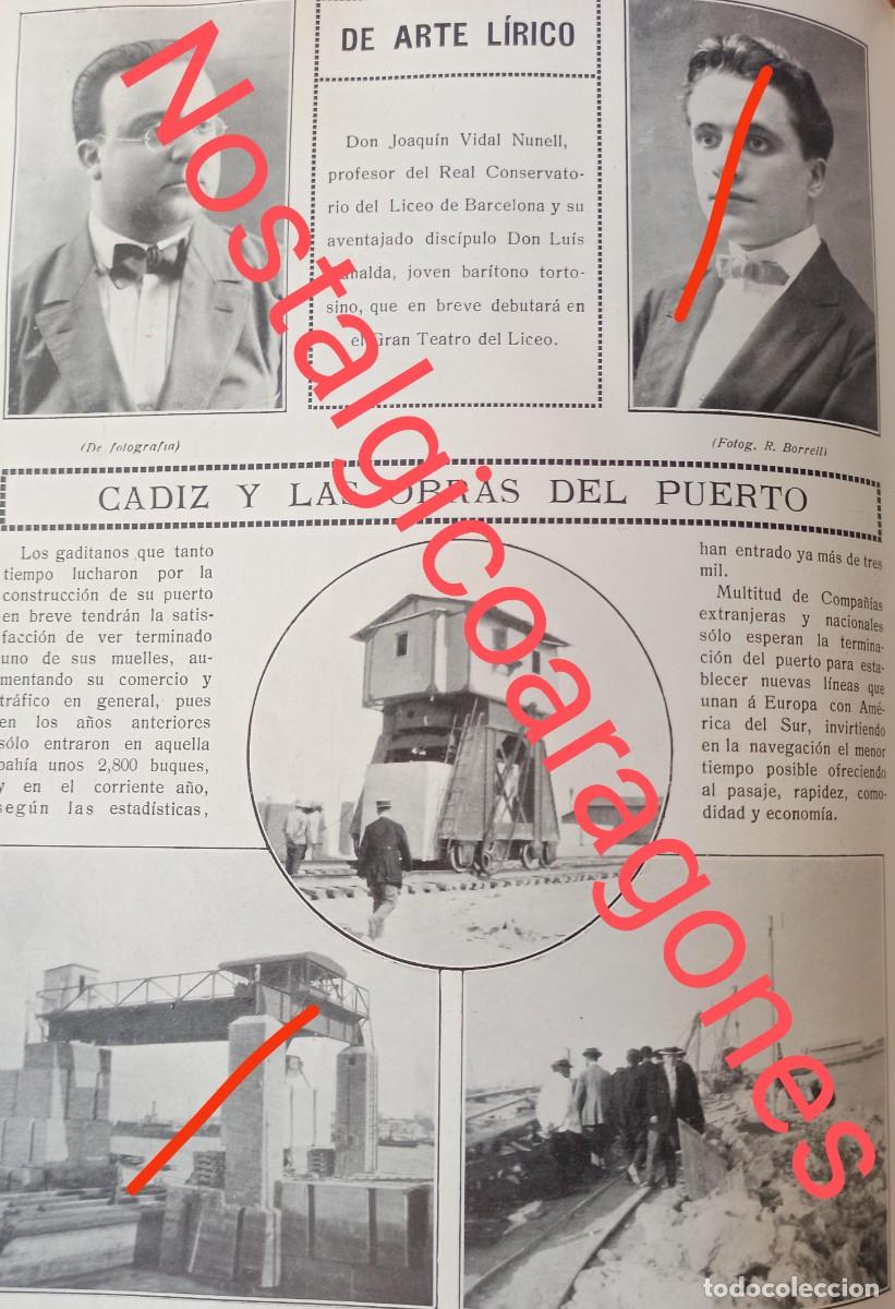 Coleccionismo de revistas y peri&oacute;dicos: Cadiz obras del puerto foto hoja revista principio siglo XX 191G