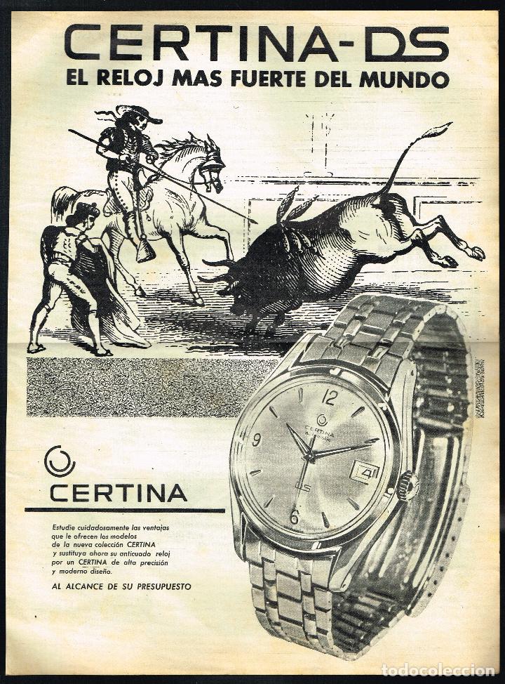 Coleccionismo de Revistas y Peri&oacute;dicos: CERTINA DS. EL RELOJ M&Aacute;S FUERTE DEL MUNDO - RECORTE PUBLICITARIO DE REVISTA - 36 x 27 CM