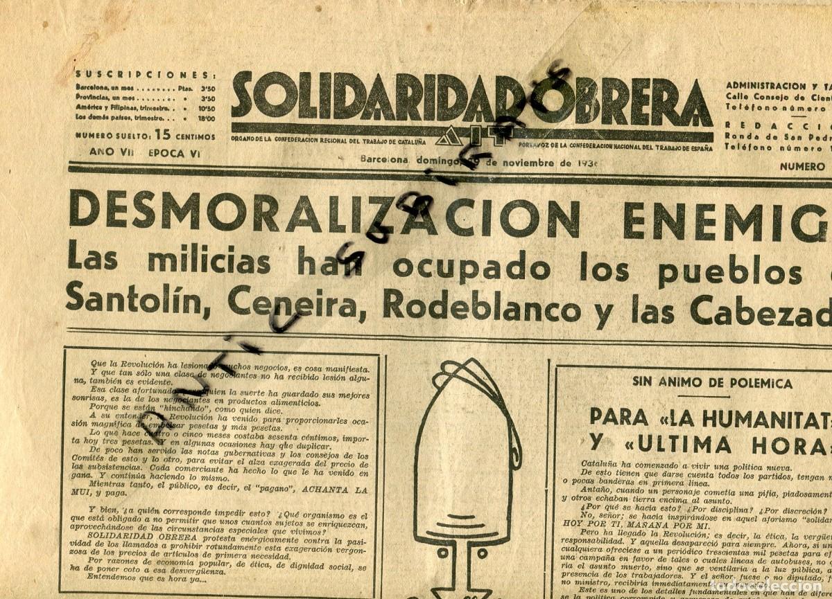 Collezionismo di Riviste e Giornali: PERIODICO ANARQUISTA A&Ntilde;O 1936 GUERRA CIVIL EN VALDEMORA SANTOLIN CENEIRA RODEBLANCO LAS CABEZADAS