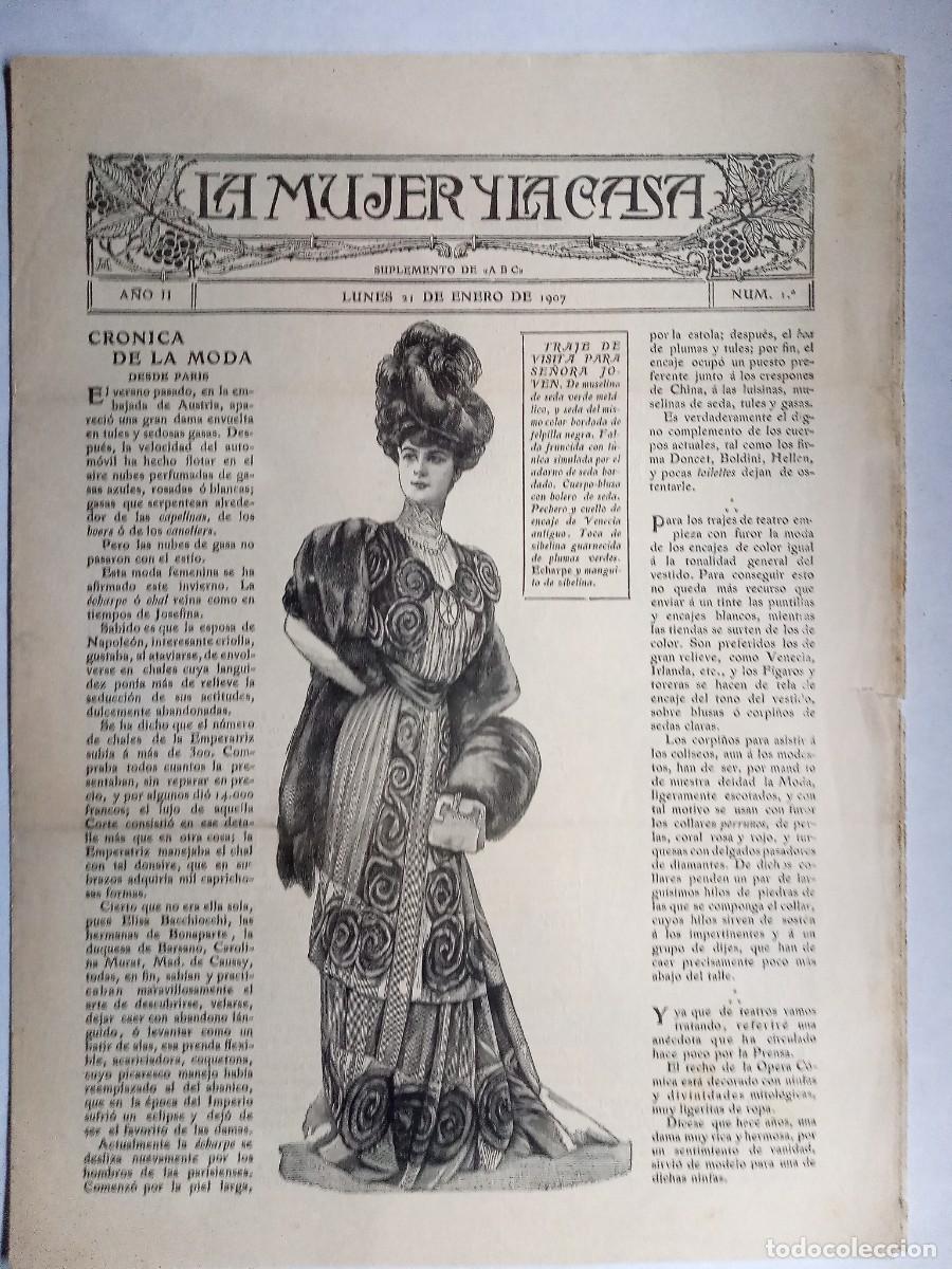 Coleccionismo de Revistas y Peri&oacute;dicos: La mujer y la casa. Cuadernillo ABC. A&ntilde;o II N&uacute;m. 1, Enero 1907 Ocho p&aacute;ginas.
