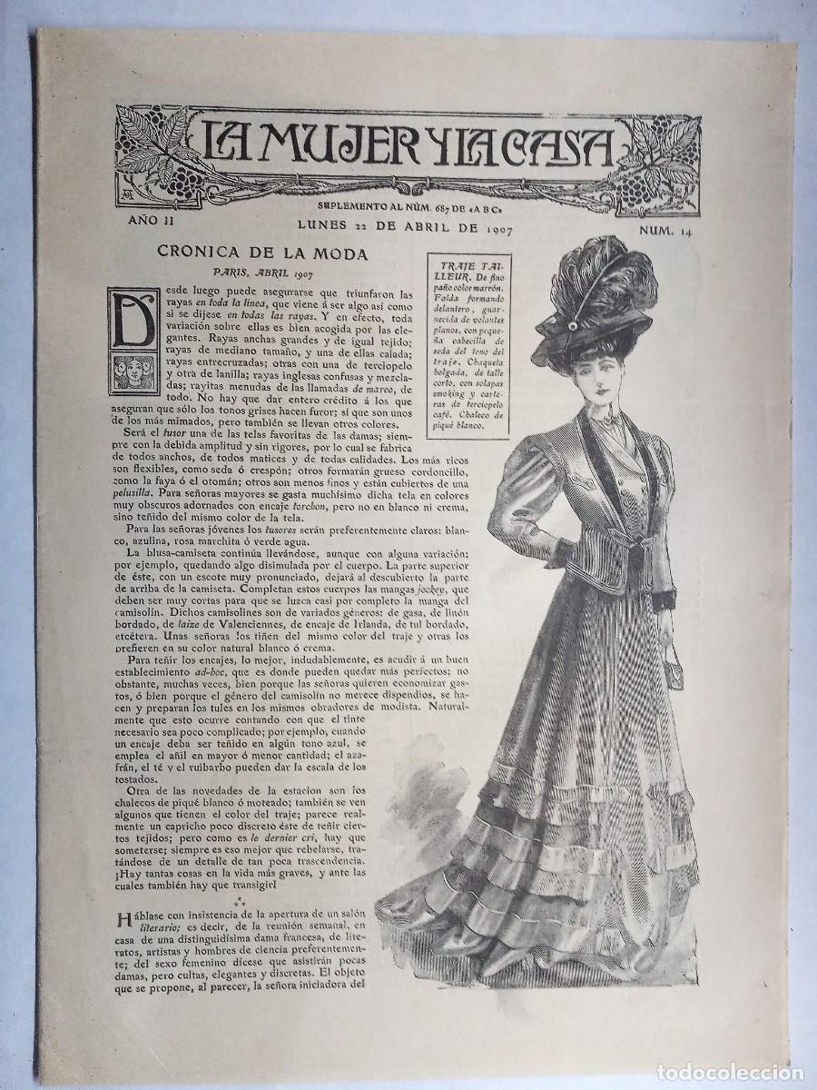 Coleccionismo de Revistas y Peri&oacute;dicos: La mujer y la casa. Cuadernillo ABC. A&ntilde;o II N&uacute;m. 14, Abril 1907 Ocho p&aacute;ginas.